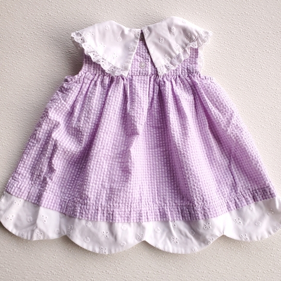 Vintage Little Bitty Dress Sleeveless Purple|White Baby Girls 24 Months - Picture 3 of 5